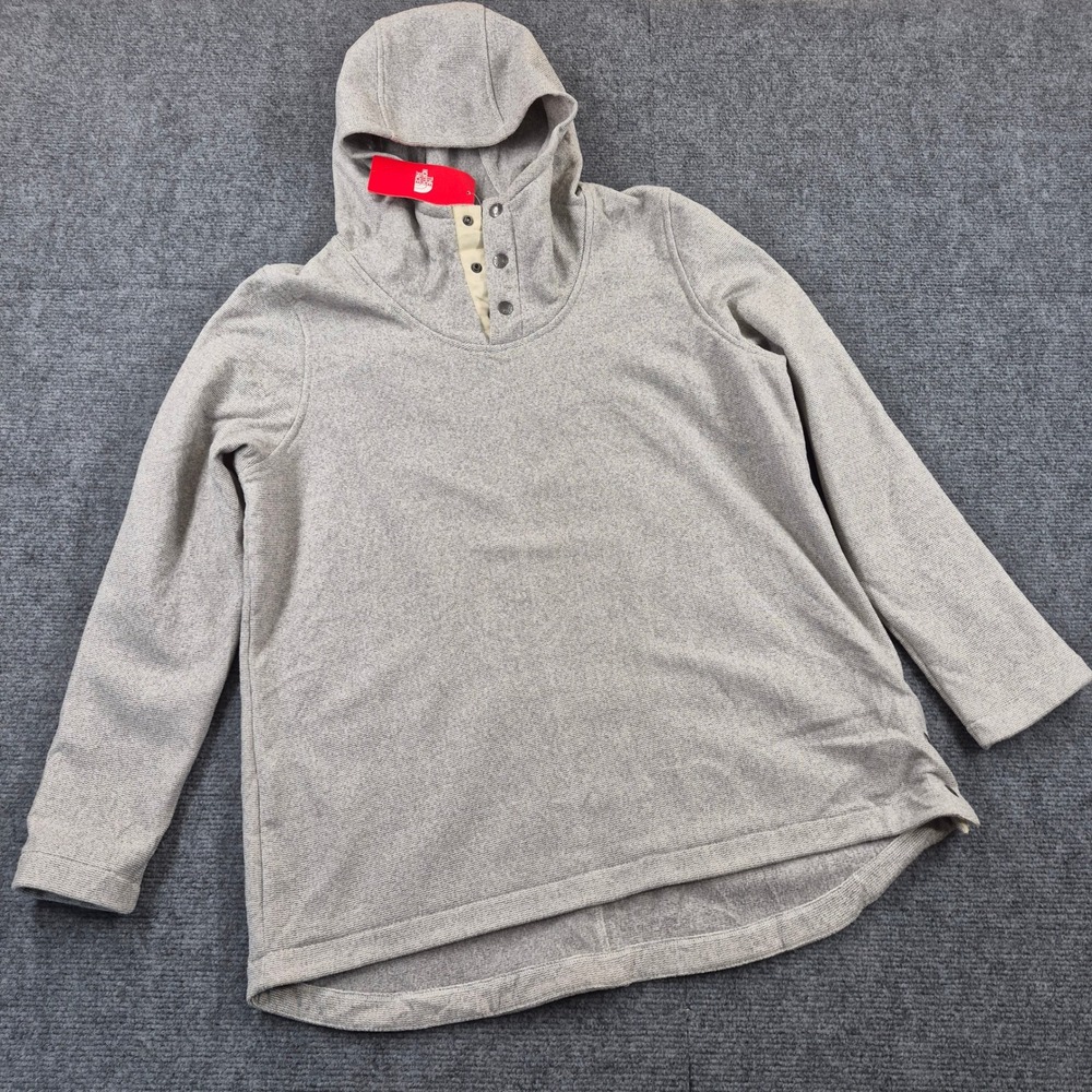 NWT | The North Face Crescent Hooded Pullover Fleece Sweater Grey Womens XL